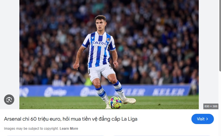 Martin Zubimendi trong màu áo Real Sociedad, cầu thủ 26 tuổi sắp gia nhập Arsenal với mức phí 51 triệu bảng theo điều khoản giải phóng hợp đồng. Nguồn: Getty Images/Real Sociedad