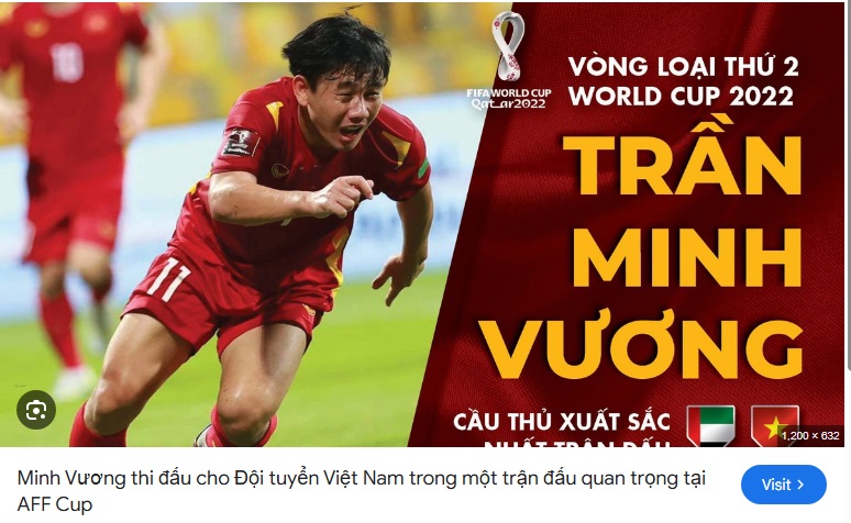 Minh Vương thi đấu cho Đội tuyển Việt Nam trong một trận đấu quan trọng tại AFF Cup. Nguồn: VFF Media