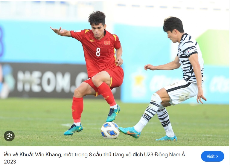 Tiền vệ Khuất Văn Khang, một trong 8 cầu thủ từng vô địch U23 Đông Nam Á 2023, hiện đang là trụ cột của đội tuyển quốc gia Việt Nam. Nguồn: VFF